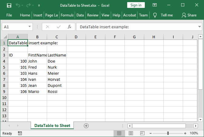 C# : HOW TO CONVERT DATATABLE TO EXCEL