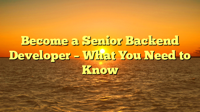 Become a Senior Backend Developer – What You Need to Know